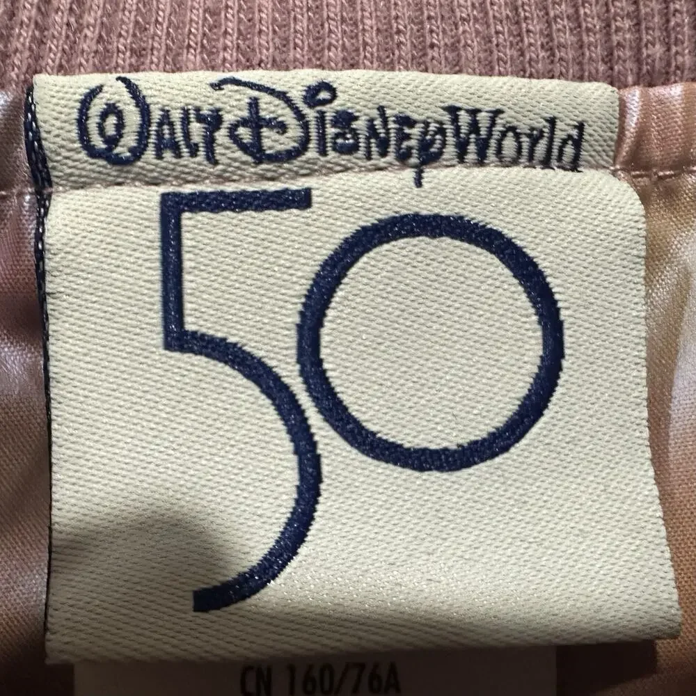 WDW 50TH ANNIVERSARY IRIDESCENT‎ PINK VARSITY/BOMBER JACKET KIDS XL NWT
